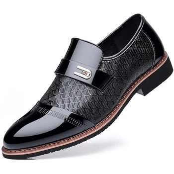 Noi 2022 Elegante Barbati Pantofi Rochie Neagră Din Piele De Pește Scară Model Petrecere De Nunta Pantofi Pentru Bărbați Pantofi Office De Sex Masculin Încălțăminte