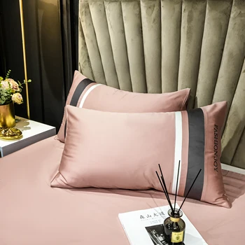2022 cel mai nou de patru piese de lenjerie de pat de moda bumbac dublu de uz casnic cearceaf plapuma acoperă despicare lenjerie de pat de design de culoare roz