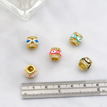 OCESRIO Mini Email Lucky elen Ochi Farmecele pentru Bratari de Cupru Placat cu Aur Zirconiu Cubic Accesorii pentru Bijuterii chma123