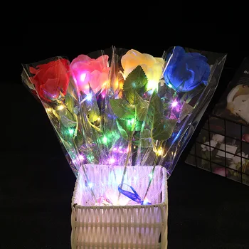 Artificiale de Lumină LED de Flori Colorate Luminoase a Crescut Cadouri Unice Acasă în Camera de zi de Decorare Fals Flori de Ziua Îndrăgostiților Prezent
