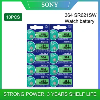 10BUC Original Sony 364 SR621SW SR621 V364 AG1 LR60 1.55 V Baterie cu Oxid de Argint pentru Ceas de Cheie Auto Butonul de Celule Monede FĂCUTE ÎN JAPONIA