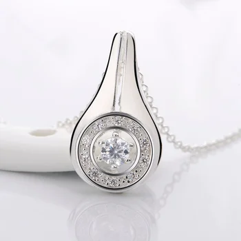 Culoare argintie superba Moda temperament fermecător populare rafinat picături de apă colier de lux, bijuterii de argint N504