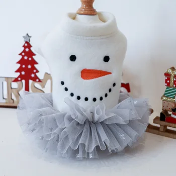 Luxury Fleece Crăciun Câine Haine de Iarnă de Zăpadă Câine Dress Stele Paiete Tul Printesa Fusta Tutu pentru Câini de talie Mică Fată Pisica