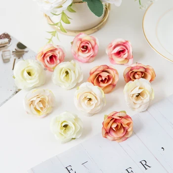 50Pcs Trandafiri de Mătase de Nunta de Decorare Accesorii pentru Casa de Craciun Ghirlanda de Flori de Perete Diy Scrapbooking Cutie de Bomboane Flori Artificiale