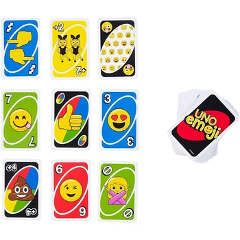 UNO Emojis Carte de Joc Mattel Games Multicolor Pachet Autentic de Familie de Divertisment Amuzant Emoticoane Bord Distractiv de a Juca Poker Jucărie