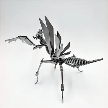 Mantis ia 3D Metal din Oțel Inoxidabil DIY Puzzle Model de Creatie Ornamente Cadou Șurubelniță Jucărie de Construcție la Scară D