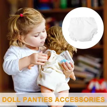 12pcs Alb Baby Doll Chilotei Mini Dressing Jocul Haine de Păpușă Cu Scutece Baby Doll Lenjerie de corp Fete Papusa Scutec