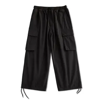Barbati Negru Cargo Pantaloni pentru Barbati Cargo Pantaloni sex Masculin Buzunare Exterioare Japoneză Streetwear Hip Hop de Primăvară Safari Stil Vintage