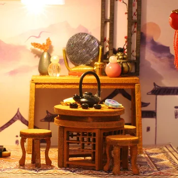Noi Diy Miniatură Dragoste Cutie Din Lemn Pentru Casa Papusa Kit Cu Mobilier Japonez Casa De Păpuși Jucării Roombox Pentru Adulți Cadouri De Craciun
