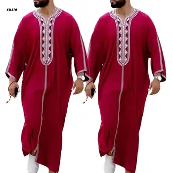 Durabil Caftan Halat de Arabi Musulmani Echipa Maneca Lunga Dubai Haine Etnice Rochie cămăși de noapte Pijama Haine M/L/XL/XXL