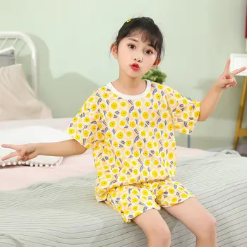 Vara Bumbac Pijama Infantil cu mânecă Scurtă Baby Girl Haine pentru Copii Desene animate Haine Copii Pijamale Copilul Băieți, Pijamale