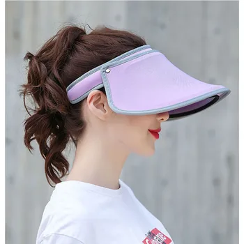 Femei vara parasolar pălărie cu boruri largi pălărie plajă reglabil protectie UV capac de sex feminin packable strat dublu de protecție palarie de Soare