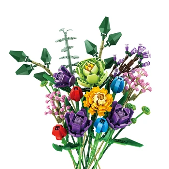3D Prieteni Buchet de Flori Orhidee Vaza Blocuri de Plante de Ghiveci Caramida Asamblare DIY Flori de Jucarii pentru Copii Jucării Fata