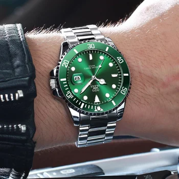 OLEVS Cuarț Ceas Barbati Brand de Lux Impermeabil Ceasuri Mens Sport din Oțel Inoxidabil Data Masculin Ceasuri de mana Verde de Apă Fantomă