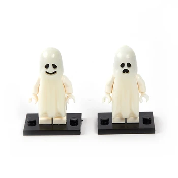 Halloween Serie De Blocuri Luminos Zâmbind Fantomă Model Figurine De Acțiune