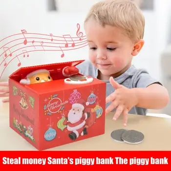 Electronice pusculita Jucărie Fura Banul Santa Bani Banca de Economisire Cutie ATM Banca Cutie de Siguranță pentru Copii Muzică Electrice Bani de Porc Cutie de Cadou