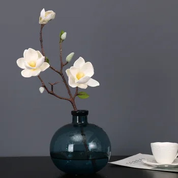 50cm Artificiale Magnolia Simulare Singură Sucursală Magnolia Realiste de Flori False Acasă Decor Vaza Podea Aranjament de Flori