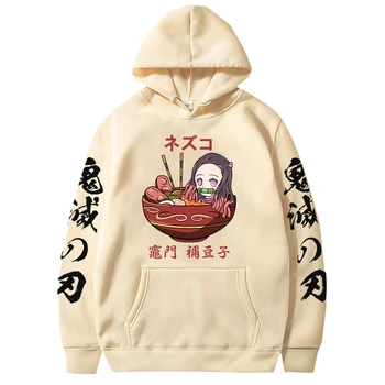 Anime Hanorace Demon Slayer Hanorac Bluze Topuri Cu Maneci Lungi Nezuko Kamado Imprimare Streetswear Bărbați Femei Pulover Fleece Haine