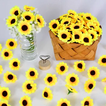 50/100buc Mini-Soarelui Floarea-soarelui Cap Daisy Floare Căsătorie Cameră Decor DIY Aranjament floral Art Nunta
