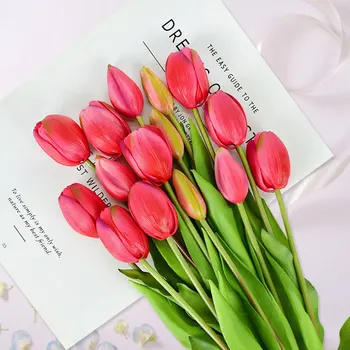 5PCS Nou Silicon Lalea Real Atinge Artificiale Buchet de Flori False Decorative Pentru Decor Nunta cu Flori Acasă Garen Decor