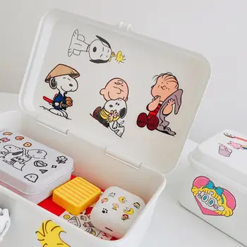 Coreeană Ins Snoopy Alb de Depozitare Cutie de Fier 20*13Cm Desktop Papetărie Cutie de Depozitare Simplu Stil Anime Kawaii Jucărie Fata Cadou